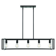  6070-LP BLK-PW - Tribeca Linear Pendant in Matte Black with Pewter Accents